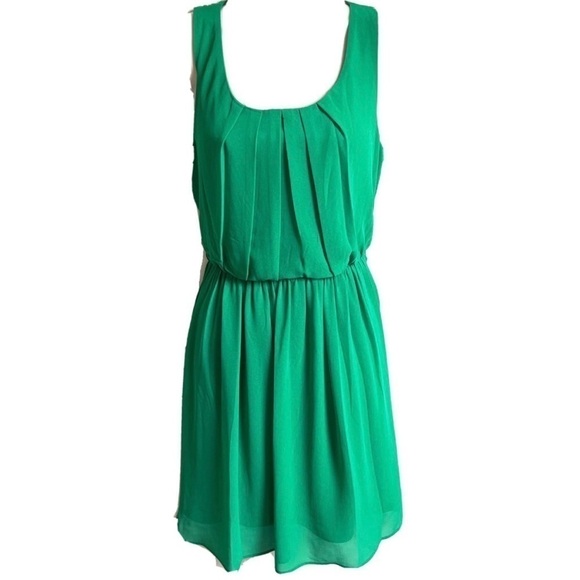 🆕 BCX scoop neck sleeveless mini dress green pullover medium - Picture 1 of 9